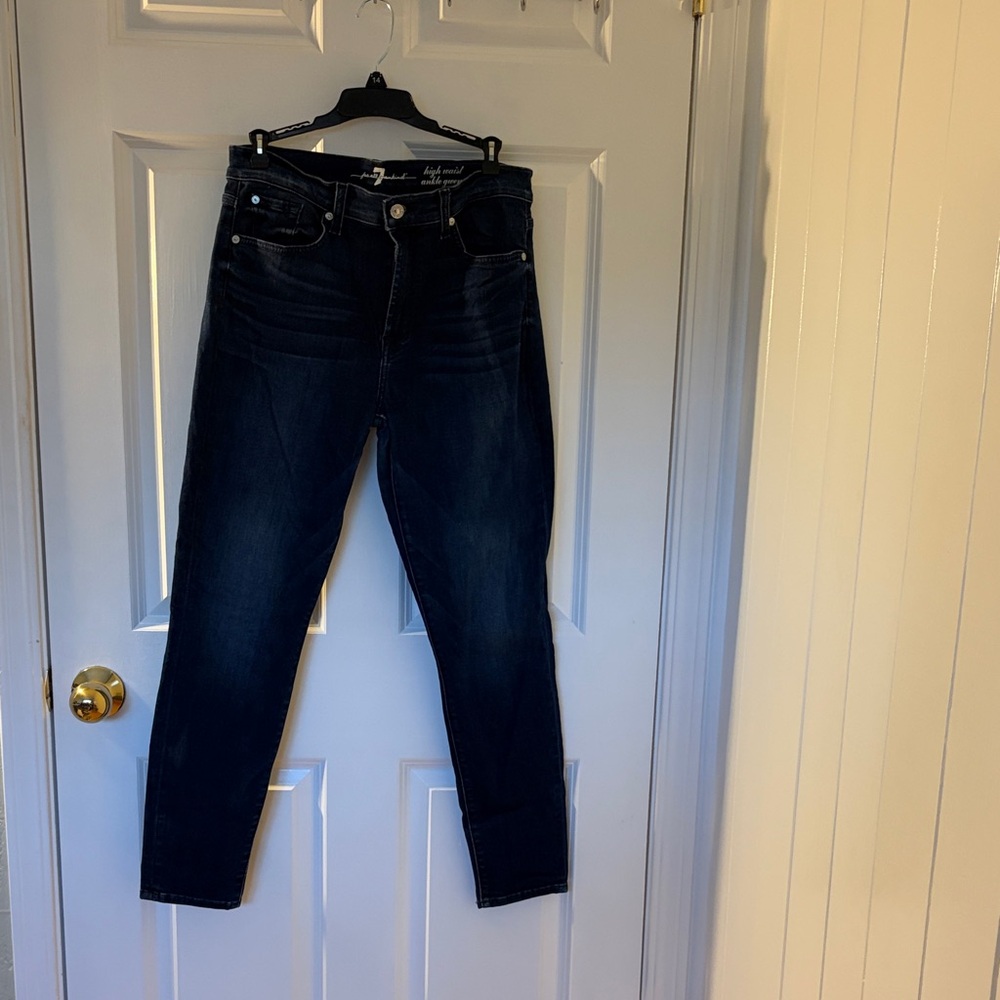 7 For All Mankind High-Rise Dark Blue Jeans